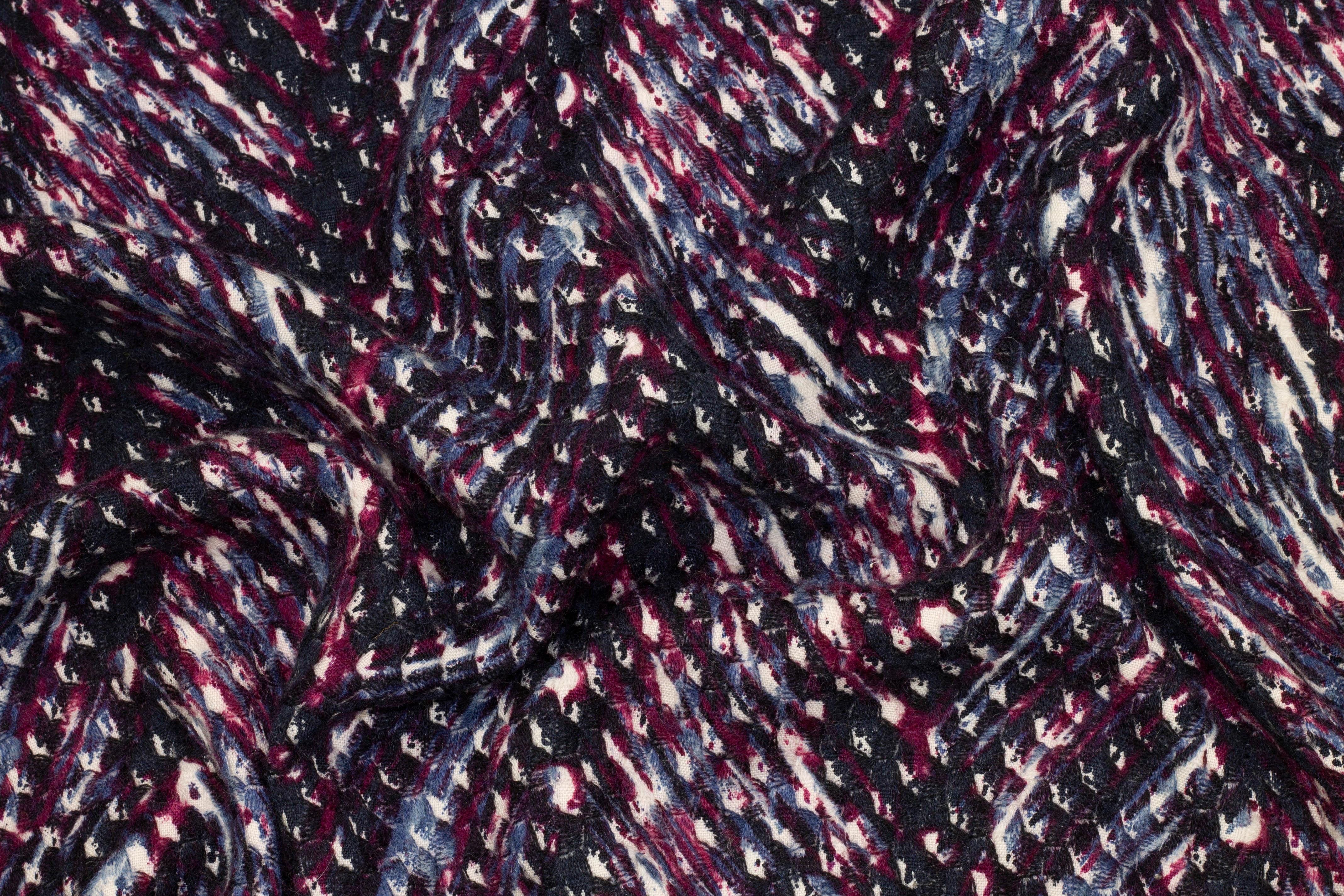 Blue and Purple Italian Boiled Wool - Prime Fabrics
