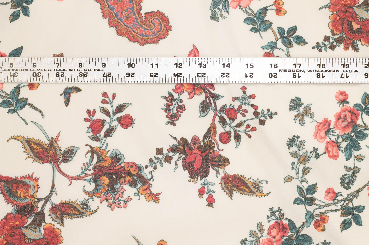 Off White and Multicolor Floral Italian Stretch Wool - Prime Fabrics