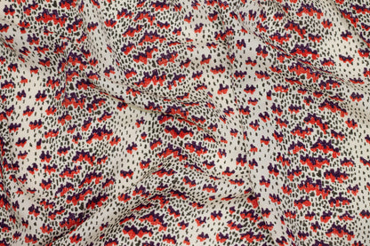 Off White Abstract Italian Silk Georgette - Prime Fabrics