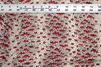 Off White Abstract Italian Silk Georgette - Prime Fabrics
