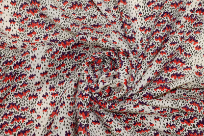 Off White Abstract Italian Silk Georgette - Prime Fabrics