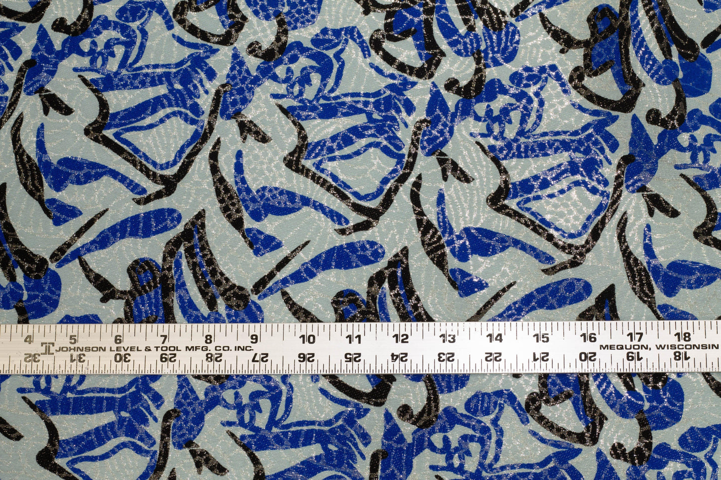 Blue and Turquoise Heavy Metallic Crepe De Chine Silk - Prime Fabrics