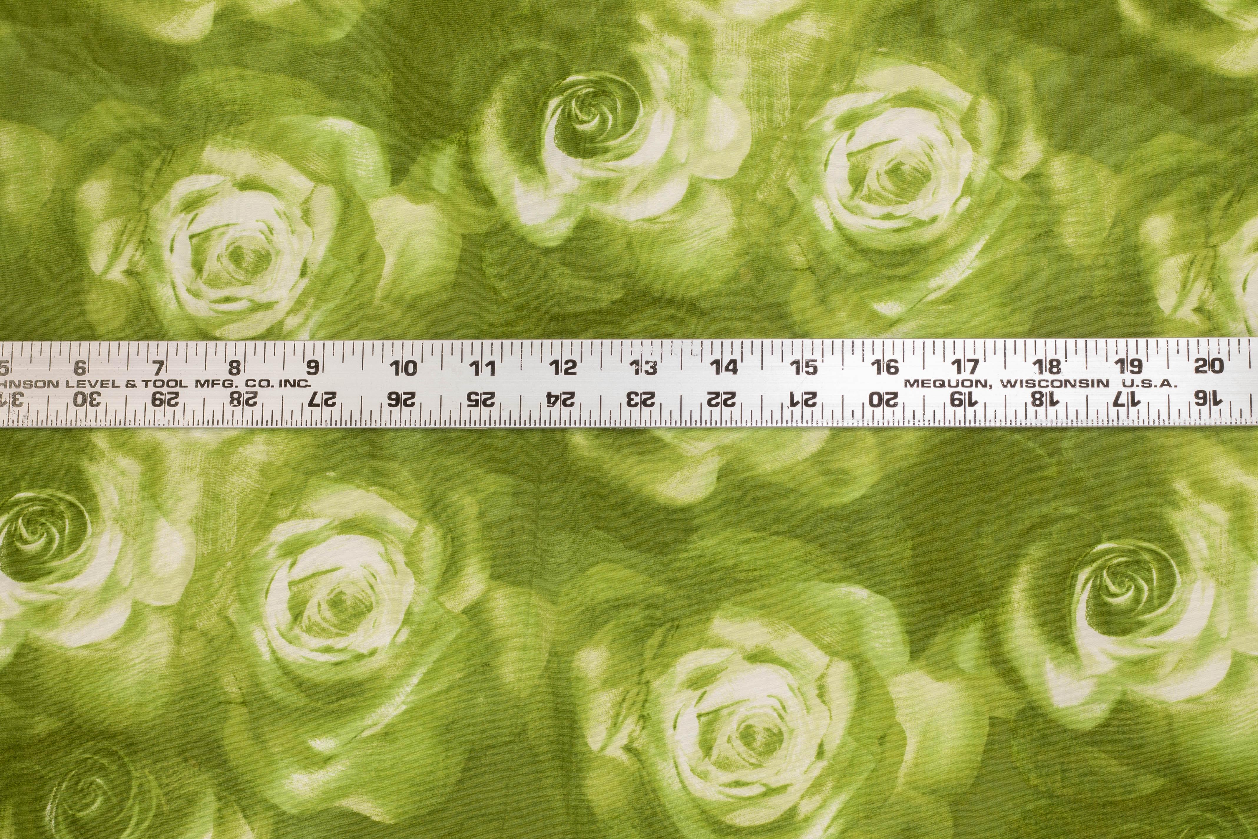 Green Floral Stretch Cotton - Prime Fabrics