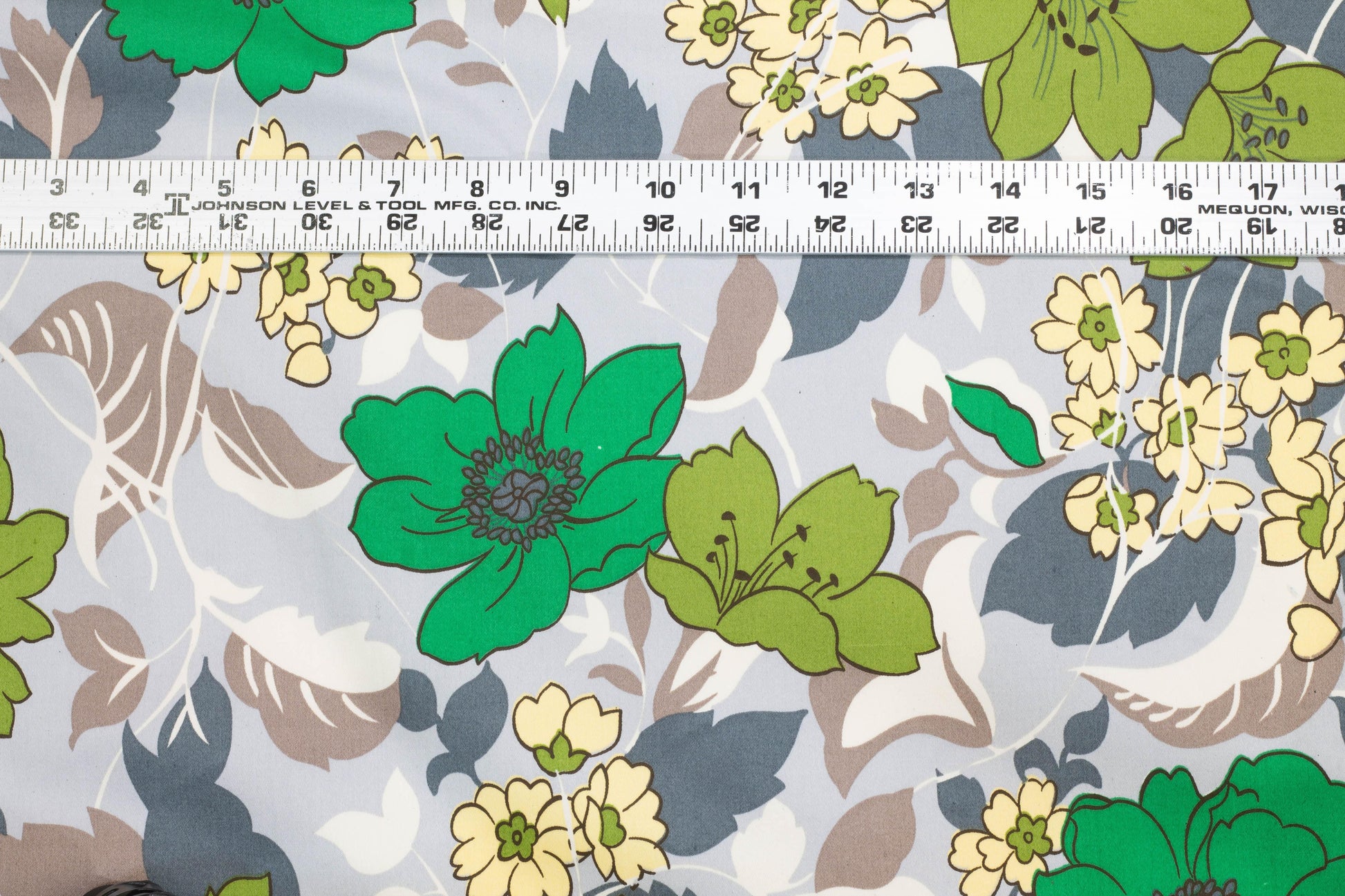 Green Floral Stretch Cotton Sateen - Prime Fabrics