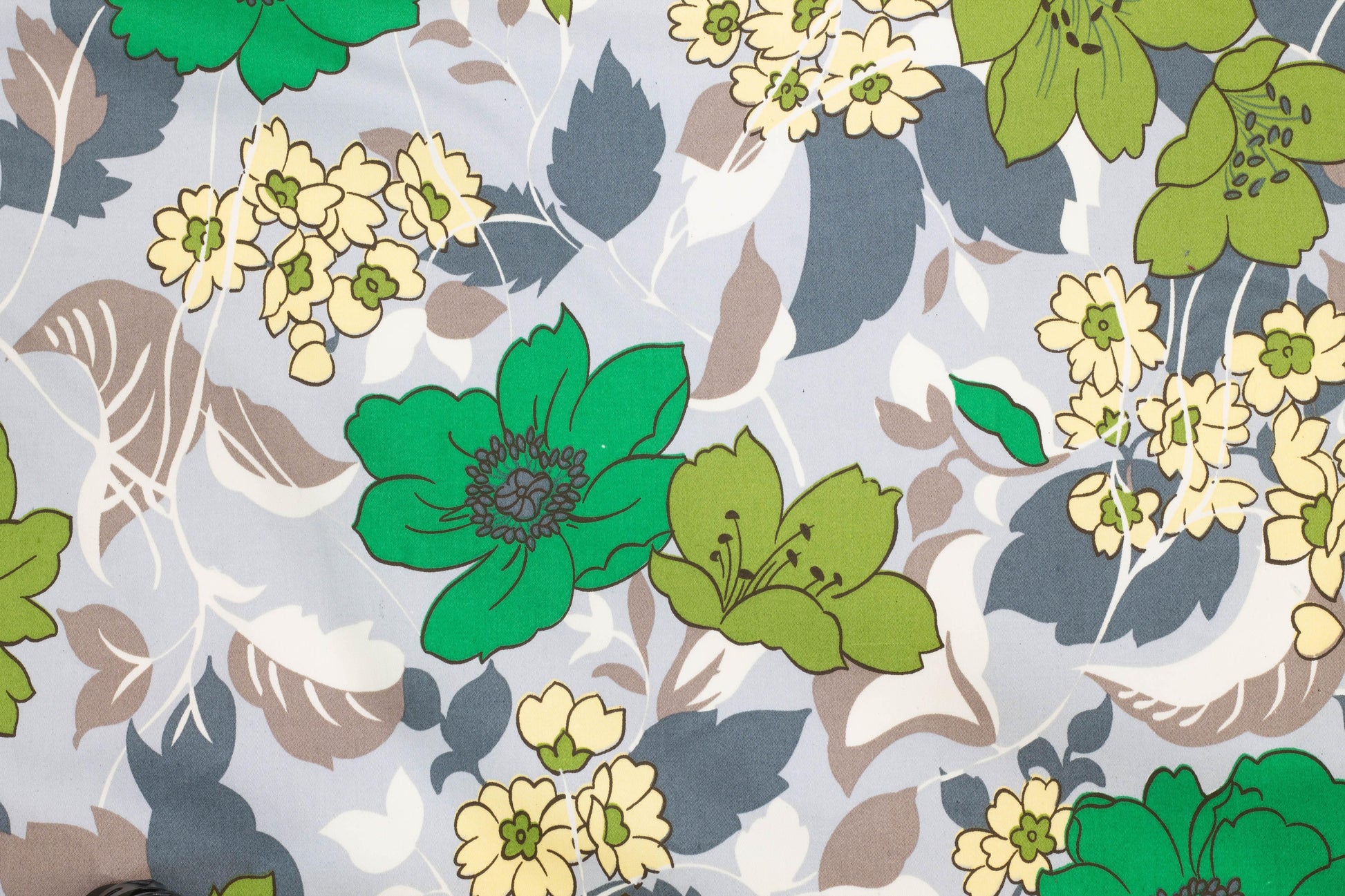 Green Floral Stretch Cotton Sateen - Prime Fabrics