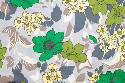 Green Floral Stretch Cotton Sateen - Prime Fabrics