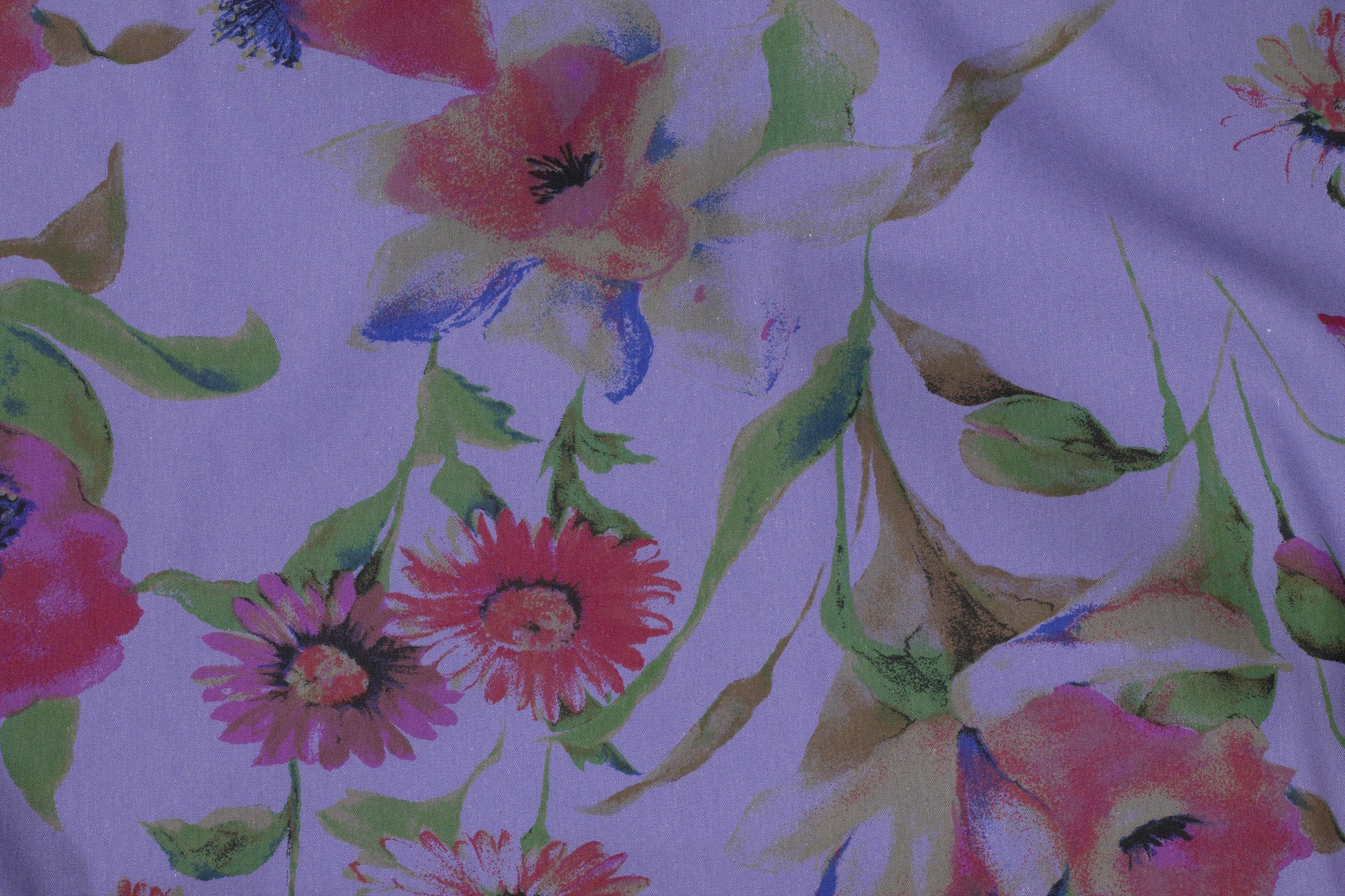 Purple Floral Stretch Cotton - Prime Fabrics