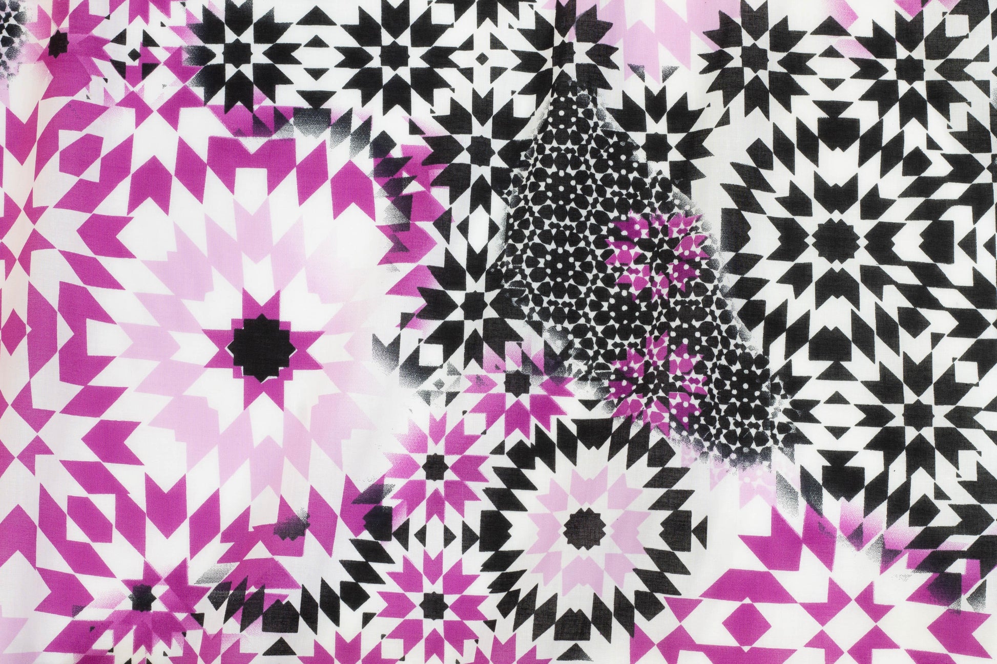 Pink and Black Cotton Voile - Prime Fabrics