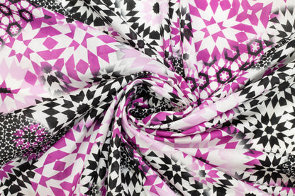 Pink and Black Cotton Voile - Prime Fabrics