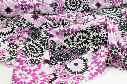 Pink and Black Cotton Voile - Prime Fabrics