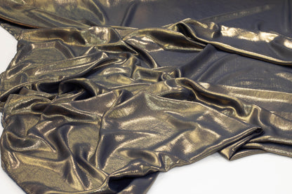 Navy and Gold Dope-Dyed Italian Lamé - Prime Fabrics