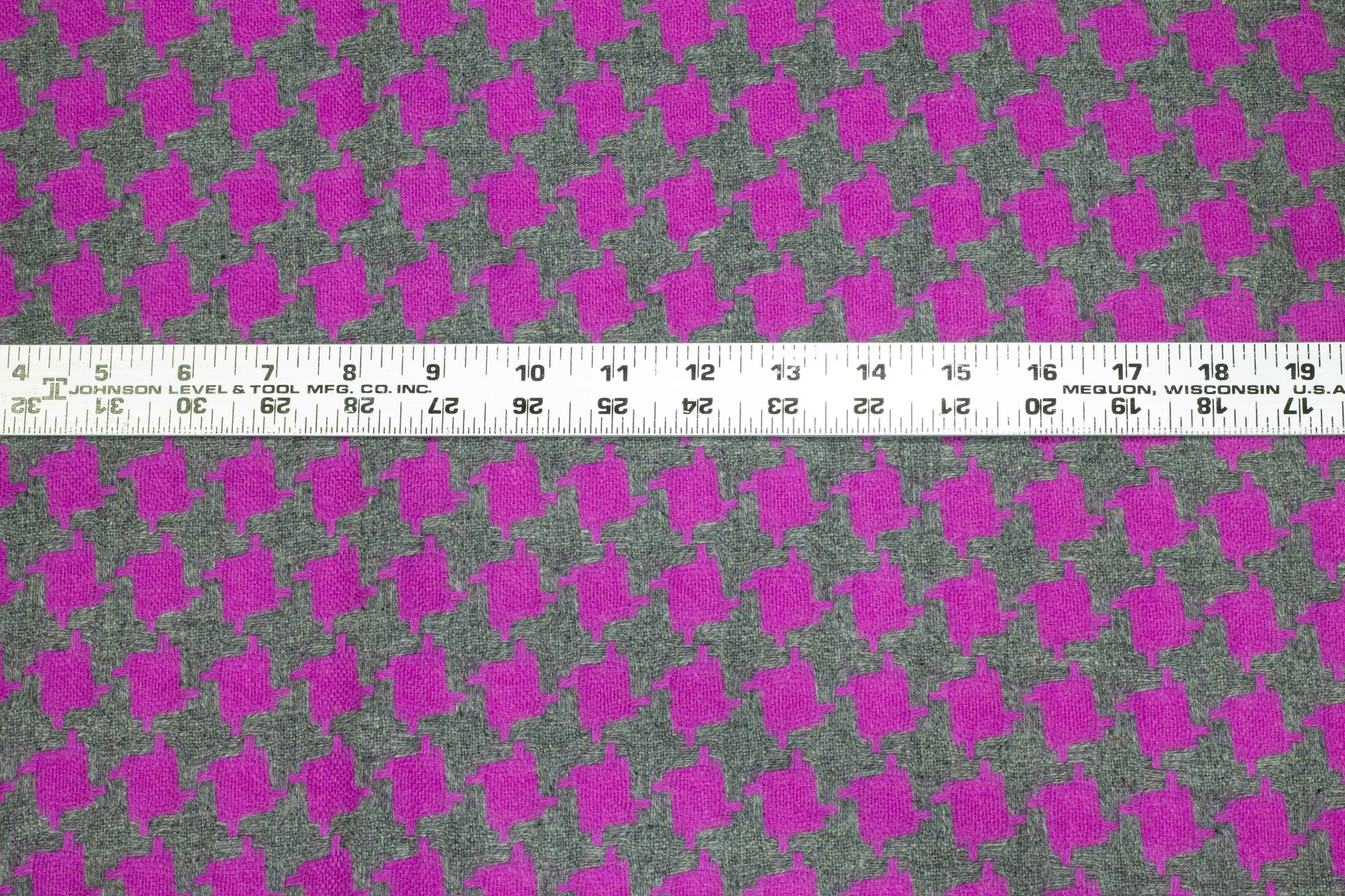 Purple and Gray Houndstooth Italian Wool - Prime Fabrics