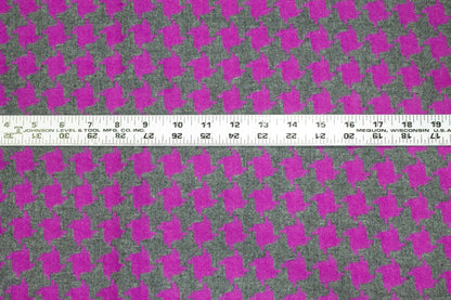 Purple and Gray Houndstooth Italian Wool - Prime Fabrics