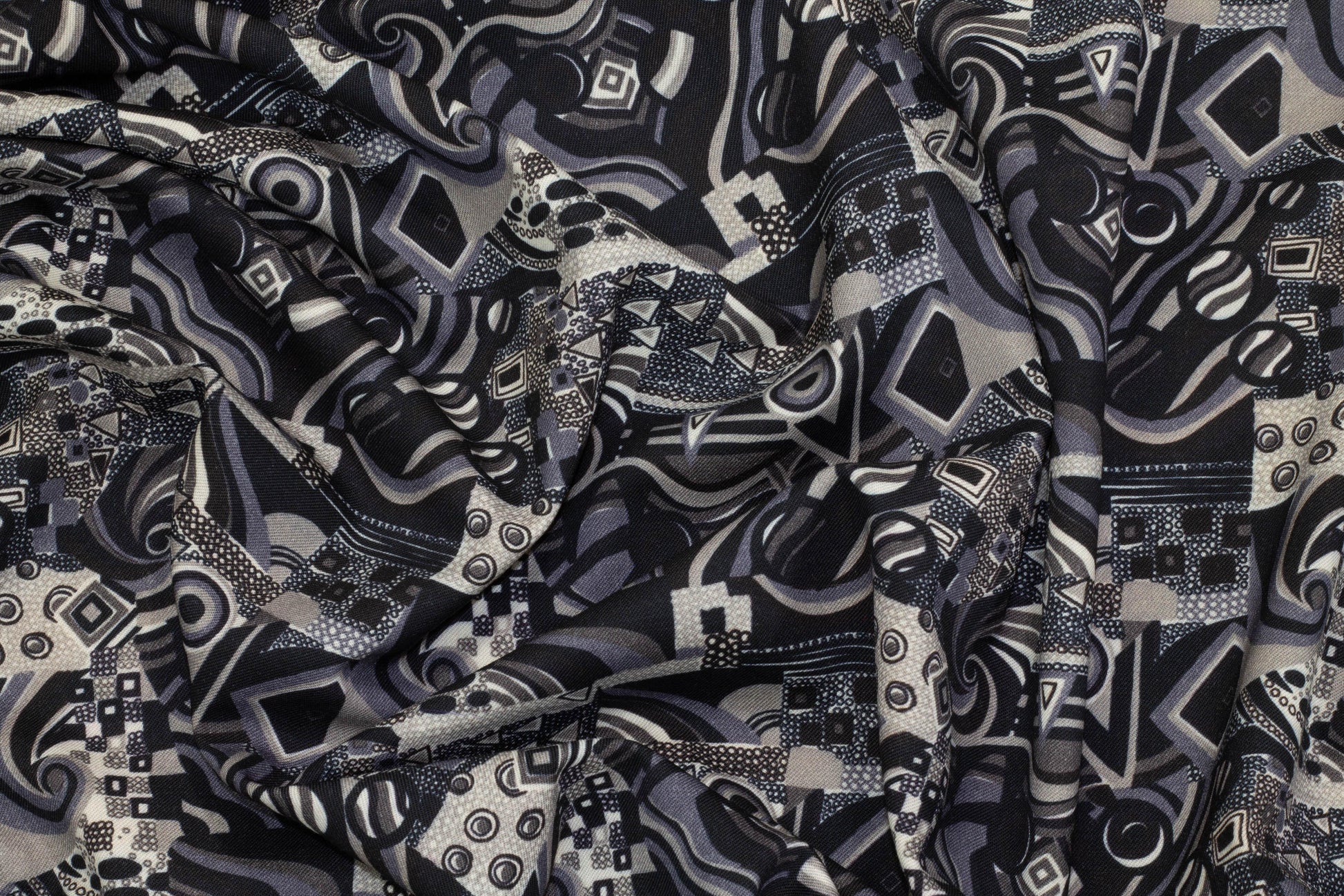 Gray Abstract Italian Wool - Prime Fabrics
