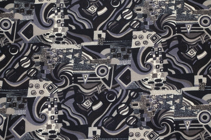 Gray Abstract Italian Wool - Prime Fabrics