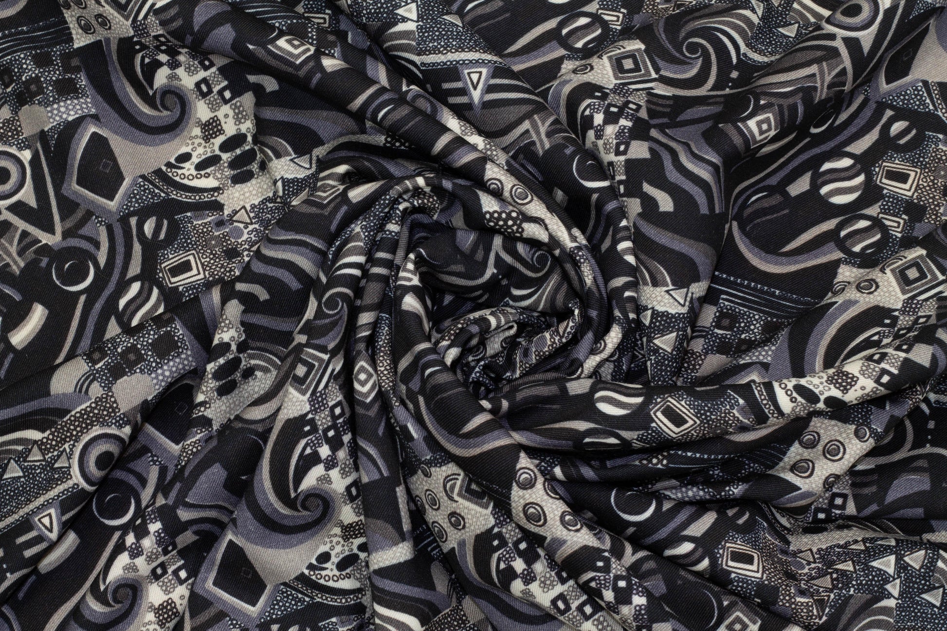 Gray Abstract Italian Wool - Prime Fabrics