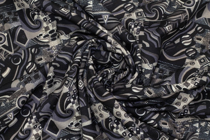 Gray Abstract Italian Wool - Prime Fabrics