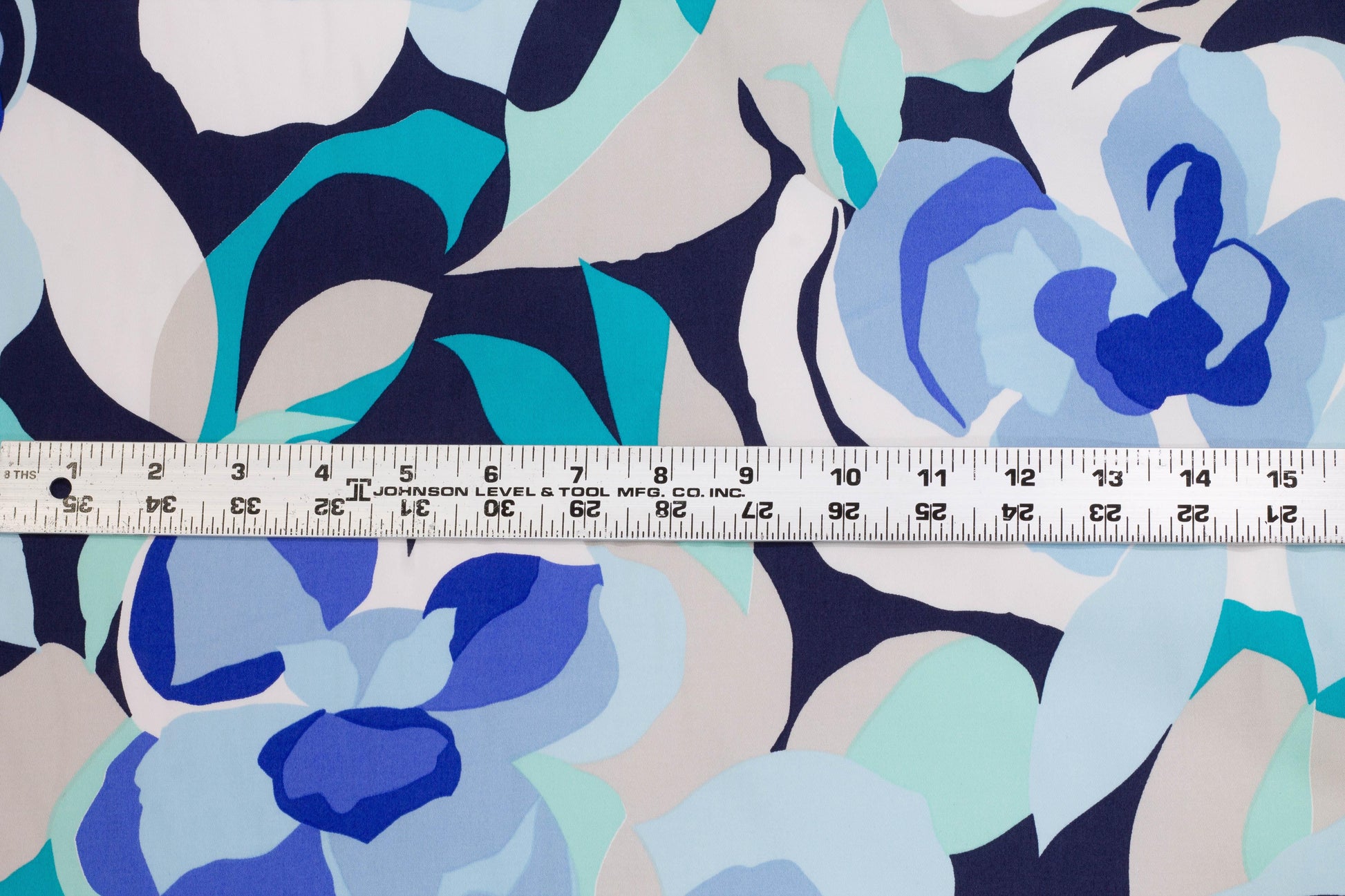 Blue Floral Stretch Cotton Sateen - Prime Fabrics