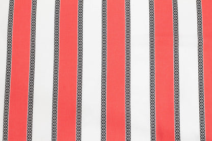 Coral and White Striped Cotton - Prime Fabrics