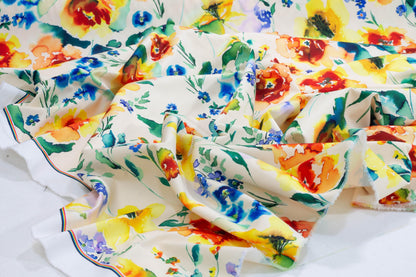 Multicolor Floral Heavy Stretch Cotton Sateen - Prime Fabrics