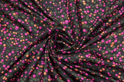 Multicolor Splatter Dotted Silk Charmeuse - Prime Fabrics