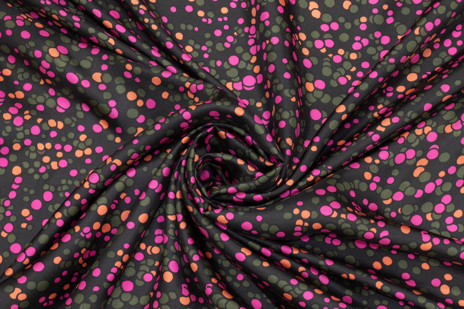 Multicolor Splatter Dotted Silk Charmeuse - Prime Fabrics