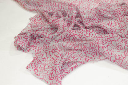 Pink and Gray Silk Georgette - Prime Fabrics