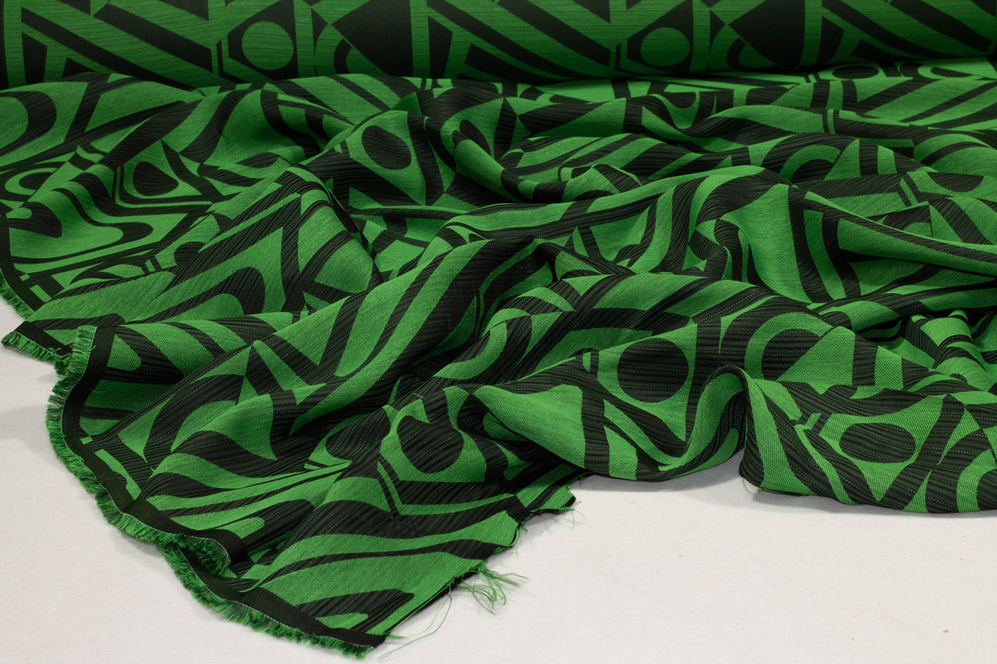 Green and Black Abstract Jacquard - Prime Fabrics