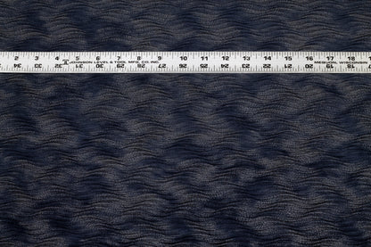 Navy Pleated Polyester - Made in Italy - Prime Fabrics