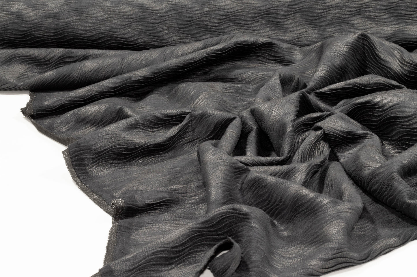 Gray Pleated Polyester - Made in Italy - Prime Fabrics