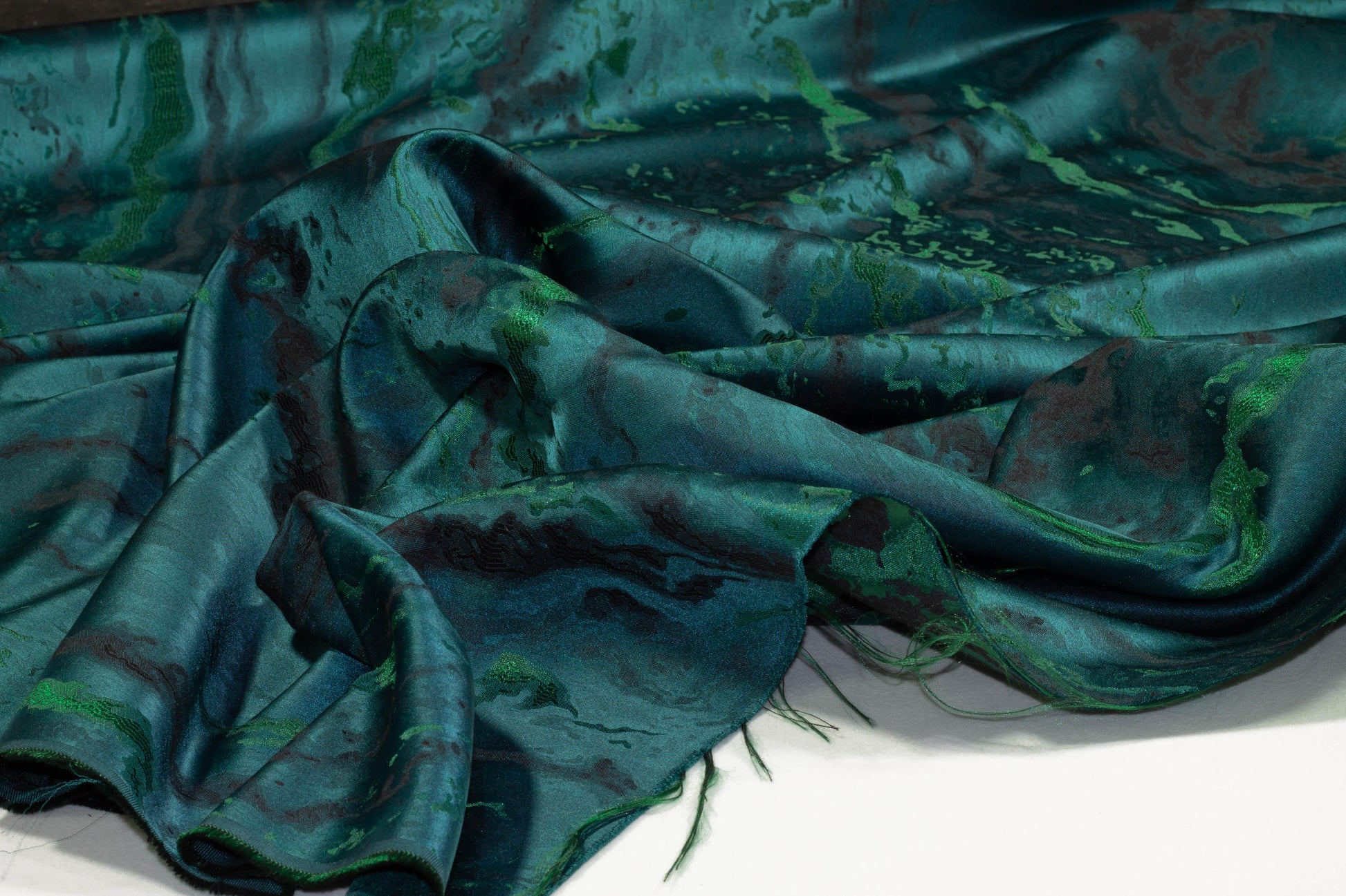 Deep Teal Metallic Brocade - Prime Fabrics
