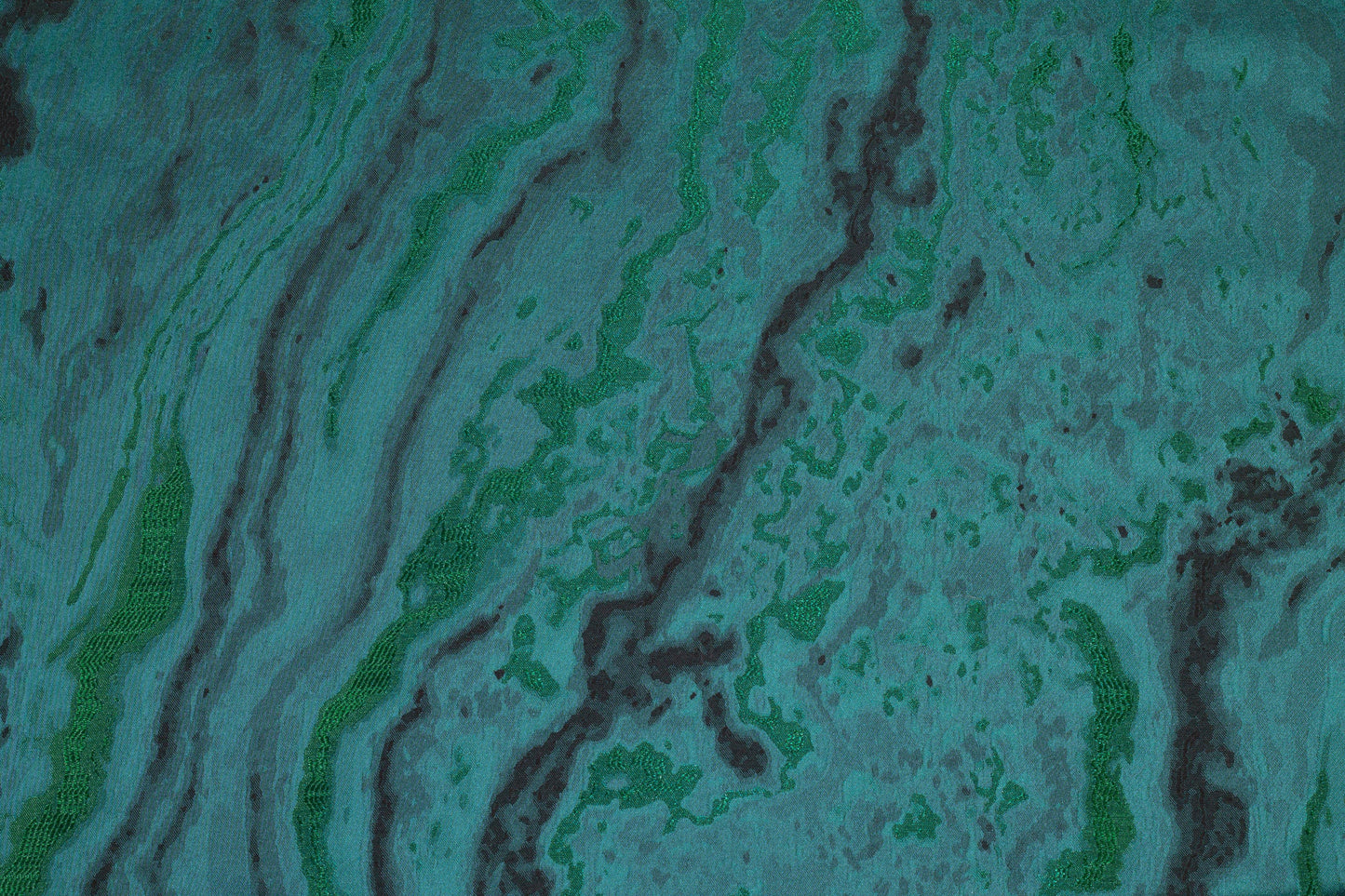 Deep Teal Metallic Brocade - Prime Fabrics