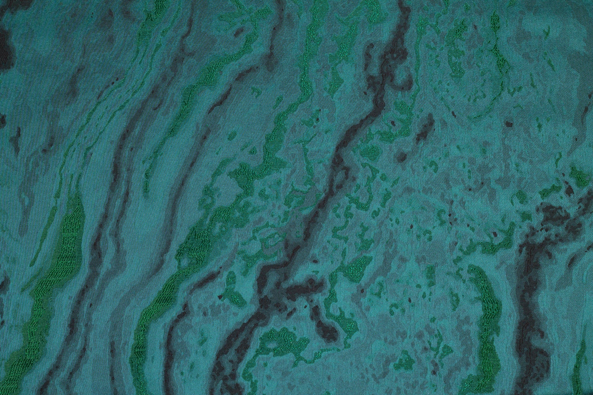 Deep Teal Metallic Brocade - Prime Fabrics