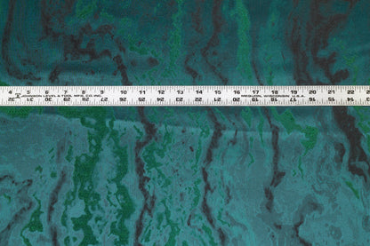 Deep Teal Metallic Brocade - Prime Fabrics