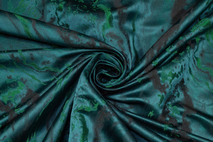 Deep Teal Metallic Brocade - Prime Fabrics
