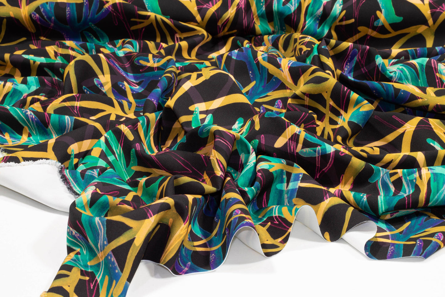 Multicolor Branch Design Italian Stretch Neoprene - Prime Fabrics