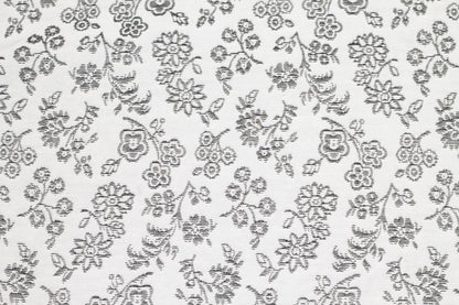 Gray and White Floral Italian Brocade - Prime Fabrics