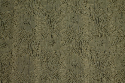 Khaki Green Floral Italian Crushed Cotton Brocade - Prime Fabrics