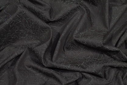 Dark Gray Abstract Cotton Brocade - Prime Fabrics