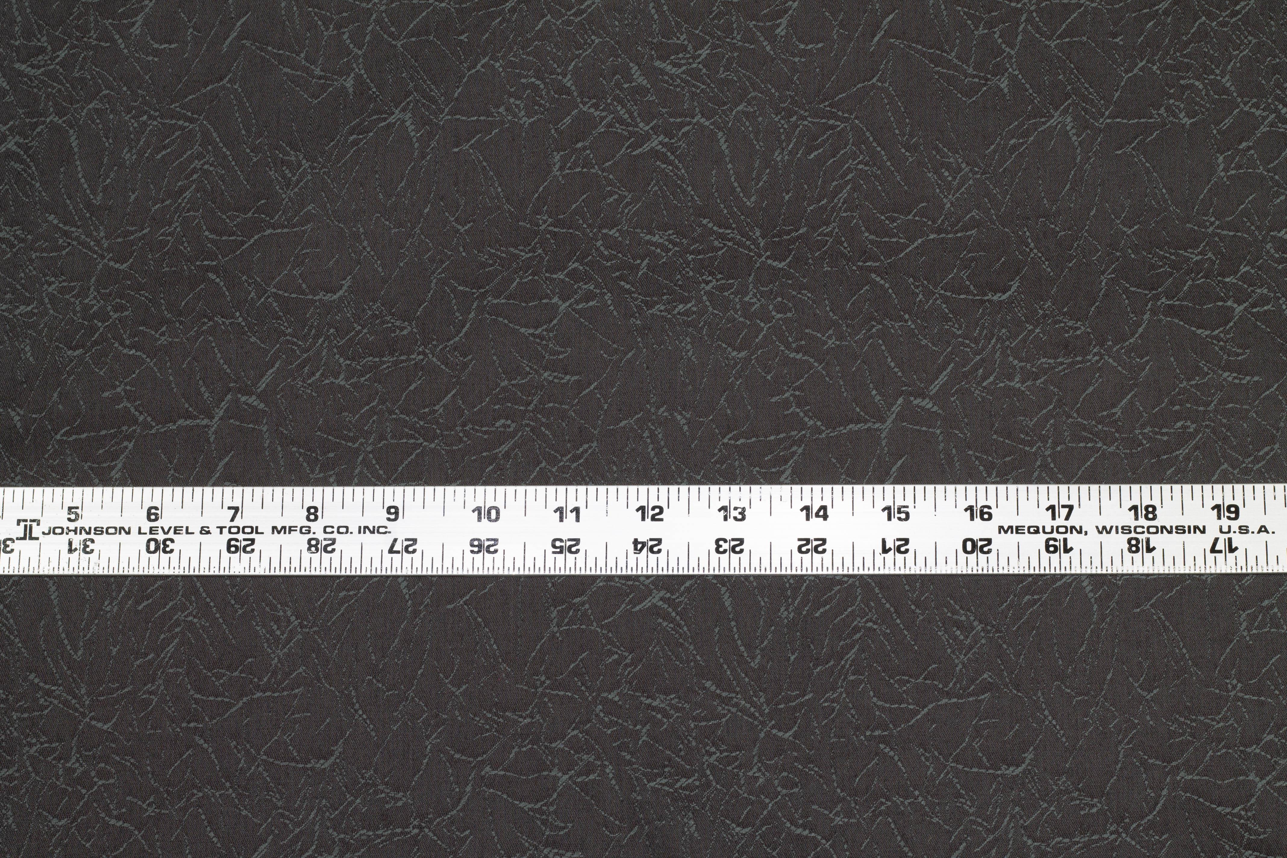 Dark Gray Abstract Cotton Brocade - Prime Fabrics