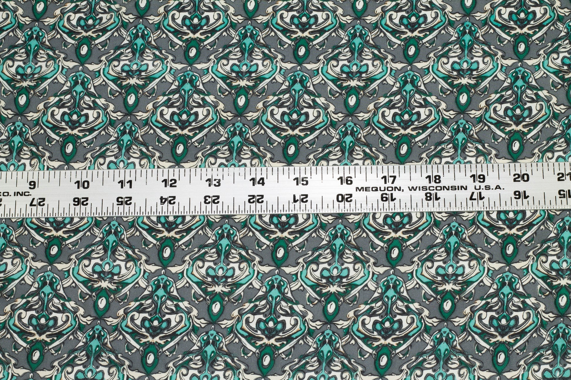Teal and Gray Silk - Prime Fabrics