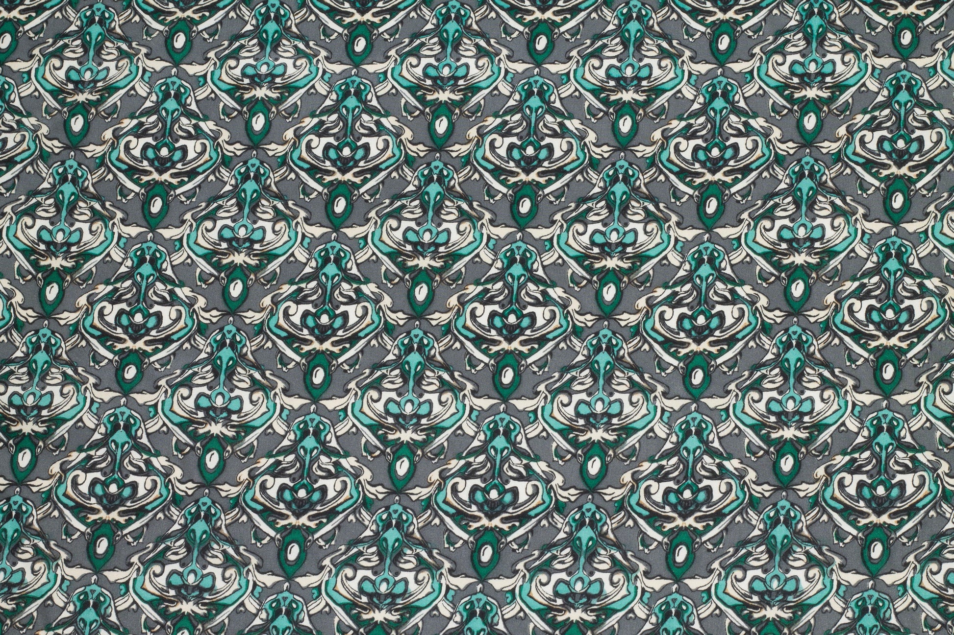 Teal and Gray Silk - Prime Fabrics