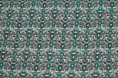 Teal and Gray Silk - Prime Fabrics