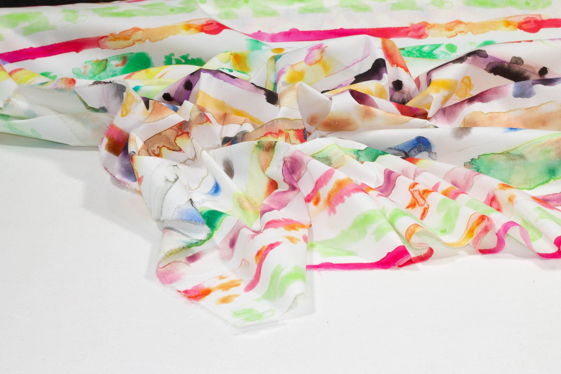 Watercolor Striped Italian Stretch Cotton - Prime Fabrics