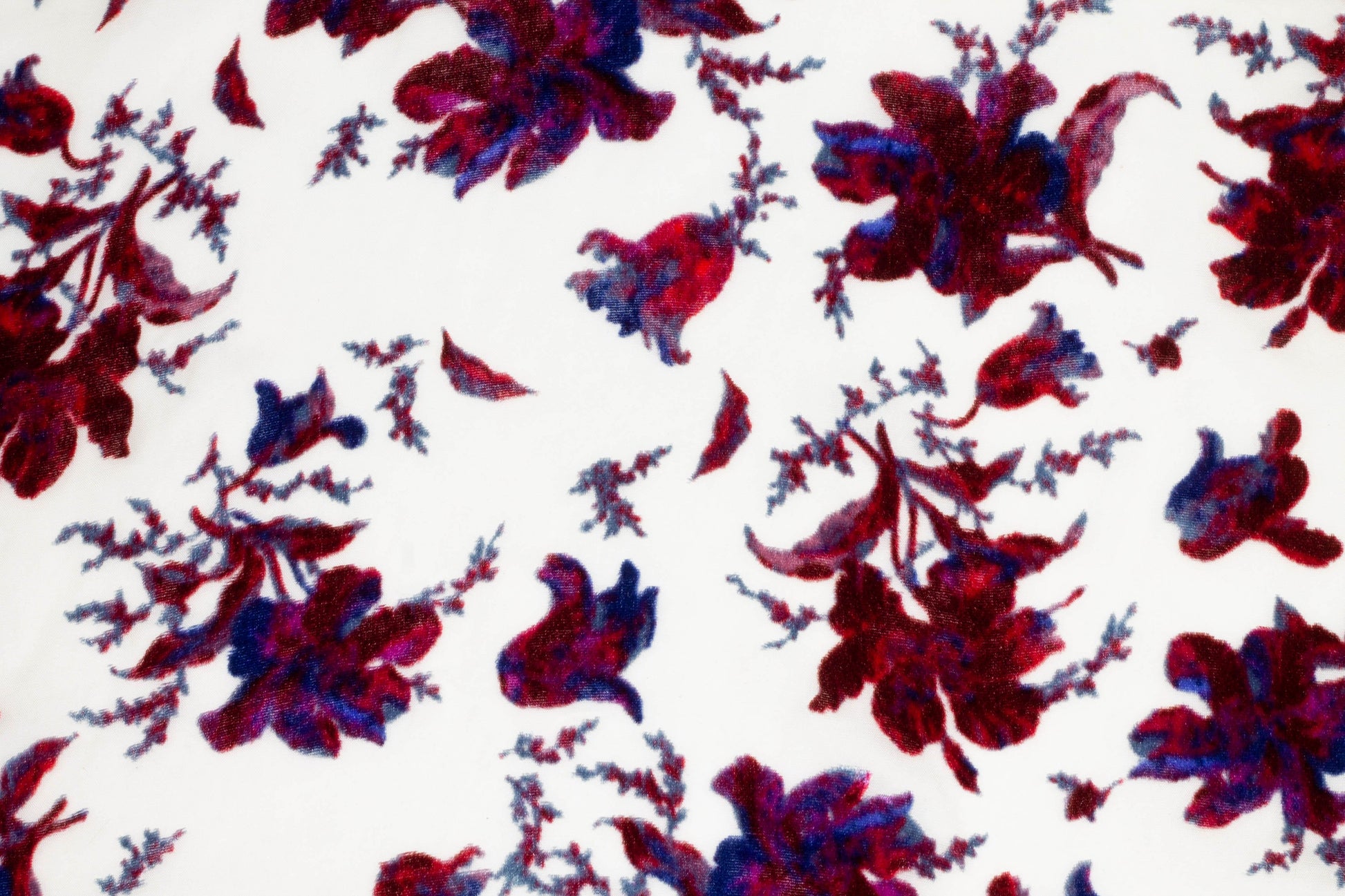 Multicolor Floral Silk Velvet Burnout - Prime Fabrics