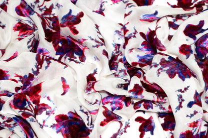 Multicolor Floral Silk Velvet Burnout - Prime Fabrics