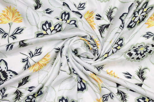 Floral Silk Charmeuse - Prime Fabrics