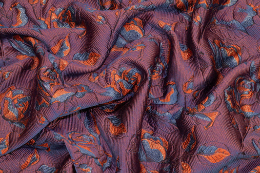 Multicolor Floral Iridescent Metallic Brocade - Prime Fabrics