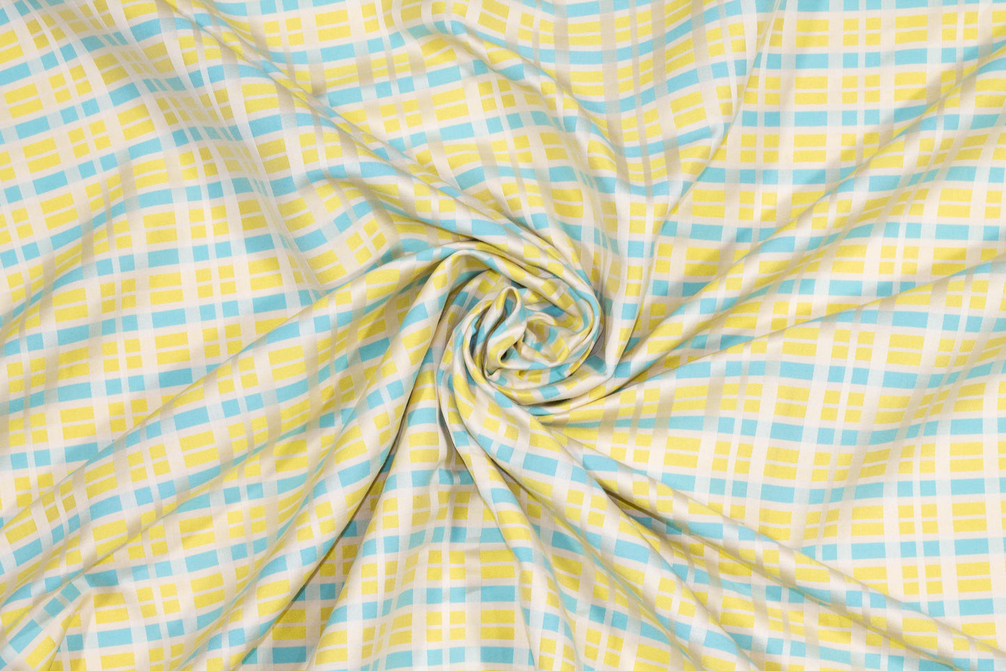 Yellow and Blue Checked Jacquard - Prime Fabrics