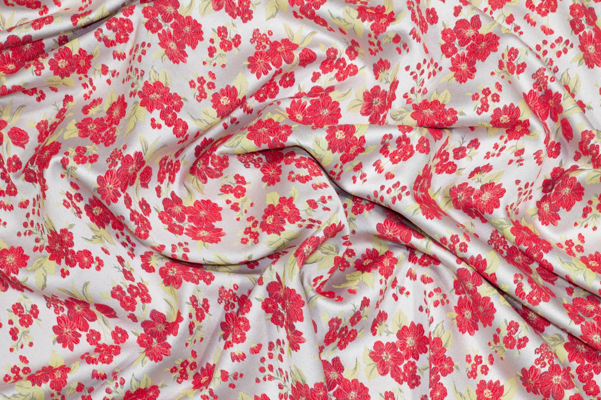 Red and Yellow Floral Jacquard - Prime Fabrics